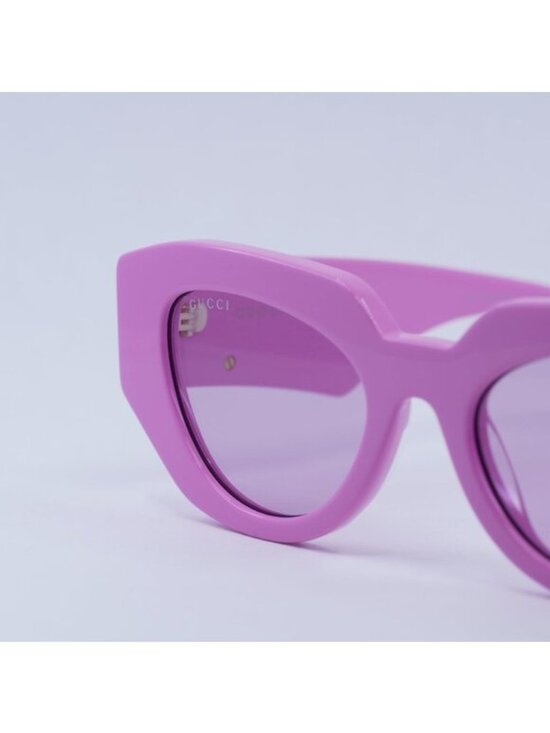 Gucci GG1421S 004 Sunglasses Pink Geometric Frame, Pink Magenta Lenses main image 11